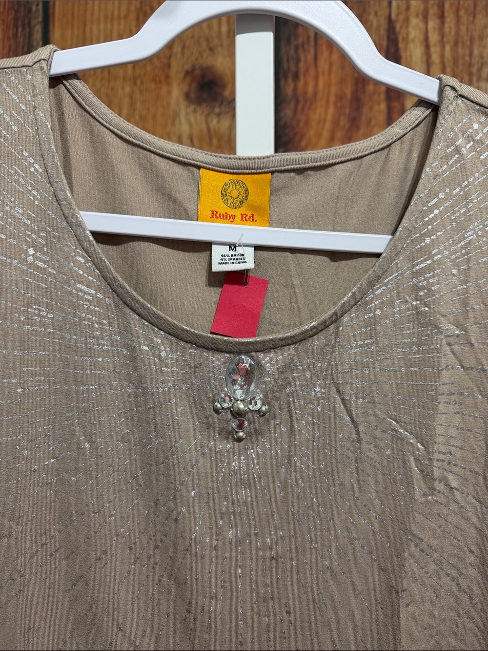 🚨(4/$10) Ruby Rd. Embellished Top Size M - Picture 2 of 3